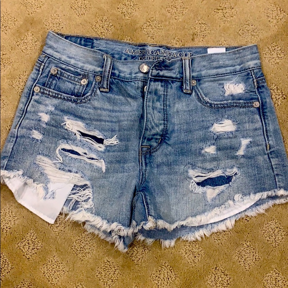 American Eagle distressed jean shorts